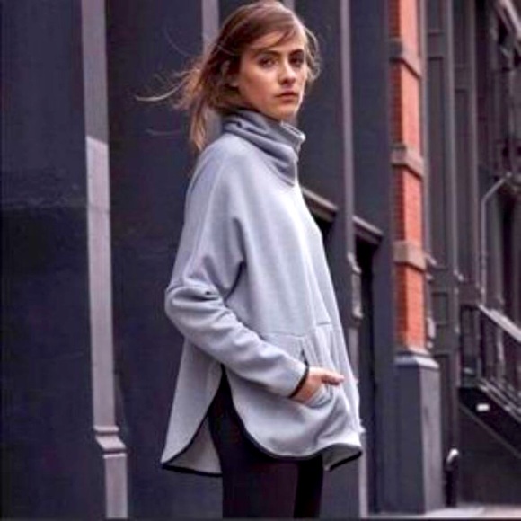 The North Face Sweaters - The North Face Women's Slacker Poncho Gray Black Pullover High Neck Sweater